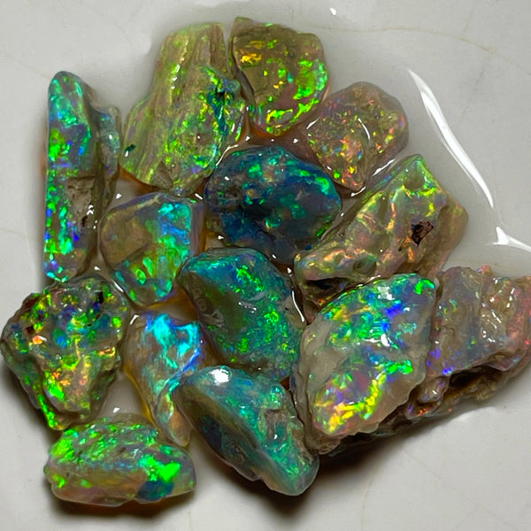 Cutters Knobby opal rough Candy 29.75cts Ultra Bright & Vibrant Blingy Yellow Dominant Multifires to Cut 12x7x5mm to 6x5x2mm NEW944