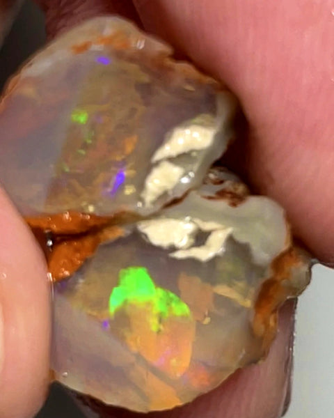 Lightning Ridge Dark Crystal knobby opal  split 15.5cts Thick deep bars stunning Multi colours 15x10x9mm to 12x10x8mm WAC53
