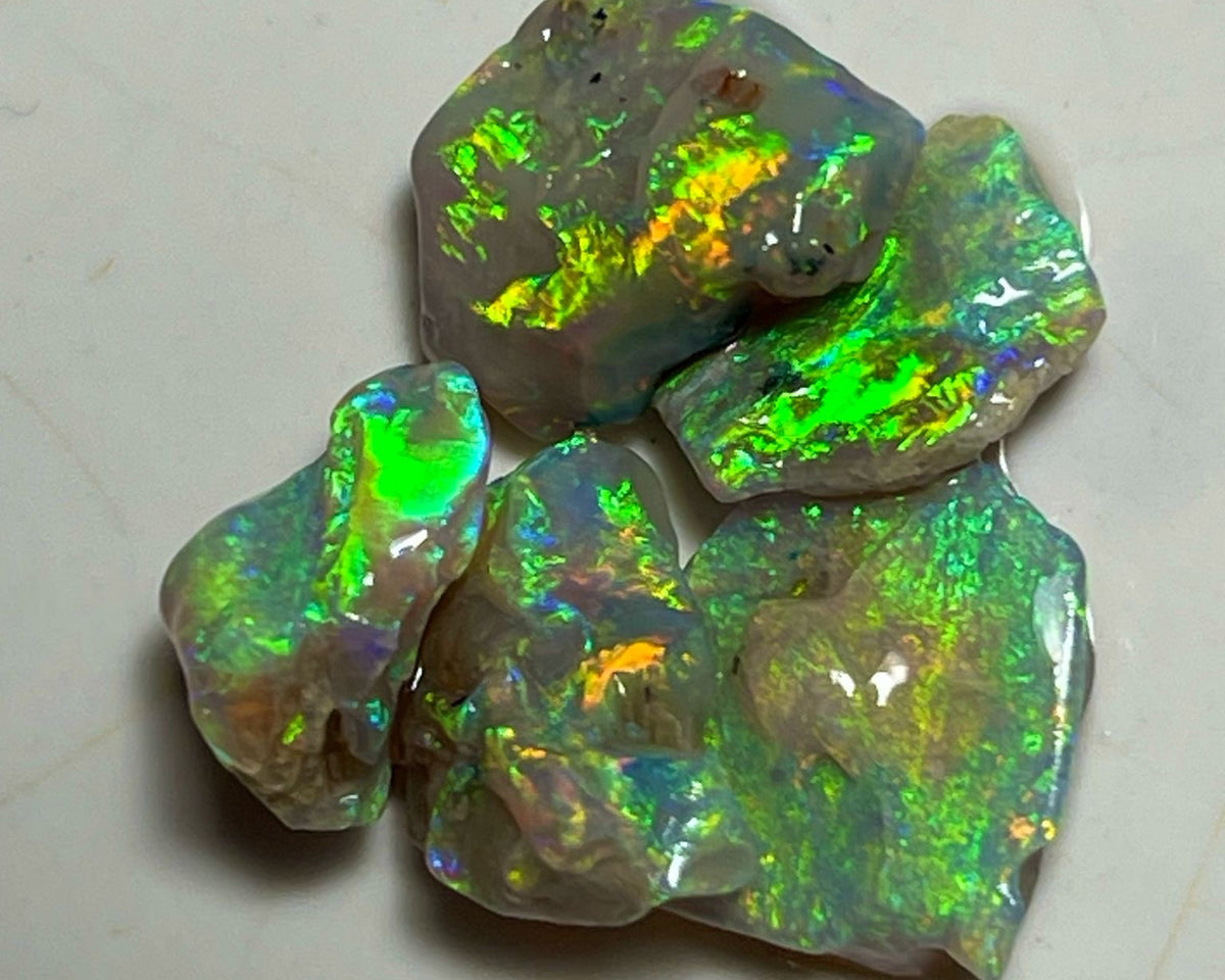 Ultra Bright Cutters Candy® knobby opal rough 9.00cts  Lightning Ridge Little Stunners with Yellow/Gold/Orange dominant fires 12x9x3 to 10x6x2 mm NEW916