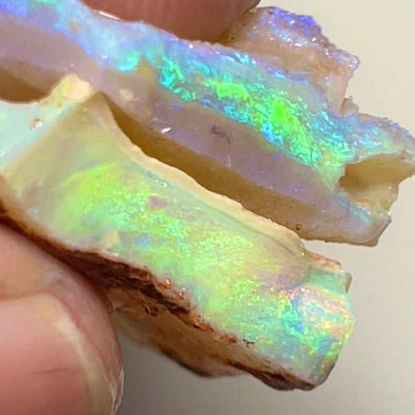 Coober Pedy Gem Seam rough opal Cutters 35.00cts Big Size Gorgeous Bright Multicolour bars 25x20x5 & 25x15x6 mm NSW088