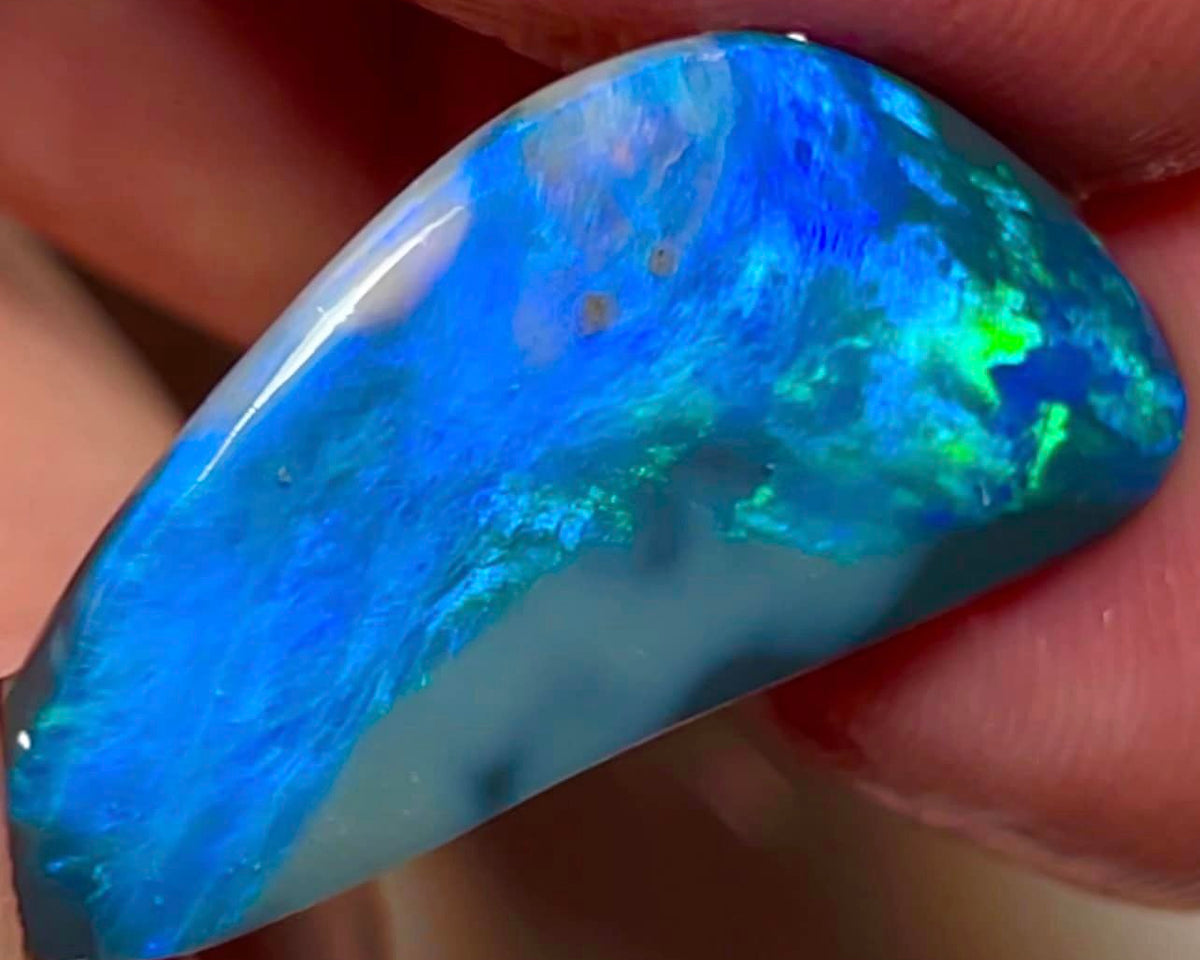 Lightning Ridge Opal Big Picture stone Rough/Rub Dark Base From the Miners Bench® 8.75cts Lovely Bright fires 30x14x3mm MFB25
