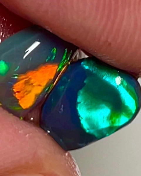Lightning Ridge Small Opal Rough/Rub/Preforms Blacks From the Miners Bench® 2.4cts Gorgeous Bright Multi fires 10x5x2mm to 9x6x2mm MFB35