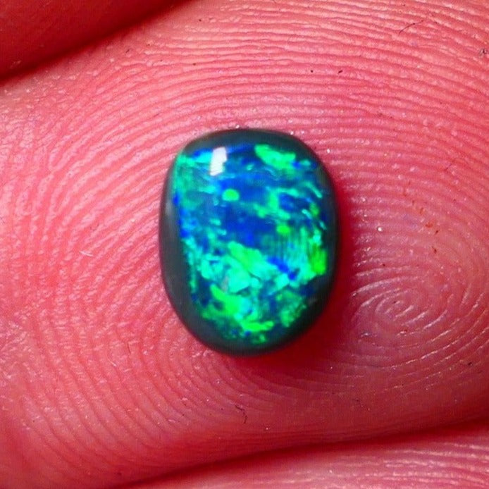 Australian Black Opal Gemstone 0.85cts Gem Grade Mulga® N4 Black Body Tone B3 Brightness Stunning Multifires 7x5x2.5mm UK01