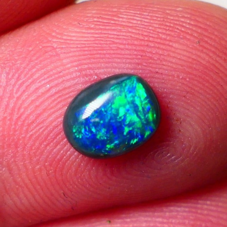 Australian Black Opal Gemstone 0.85cts Gem Grade Mulga® N4 Black Body Tone B3 Brightness Stunning Multifires 7x5x2.5mm UK01