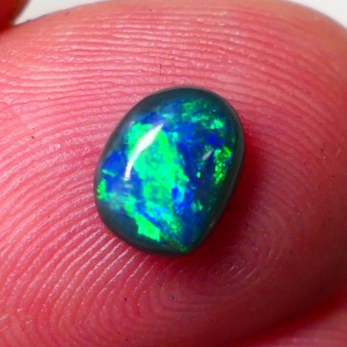 Australian Black Opal Gemstone 0.85cts Gem Grade Mulga® N4 Black Body Tone B3 Brightness Stunning Multifires 7x5x2.5mm UK01
