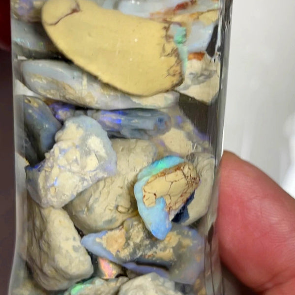 Lightning Ridge Rough Seam & Knobby Opal Parcel 220cts With nice colours to cut & explore 20x18x4mm to 6x4x2mm WAD47
