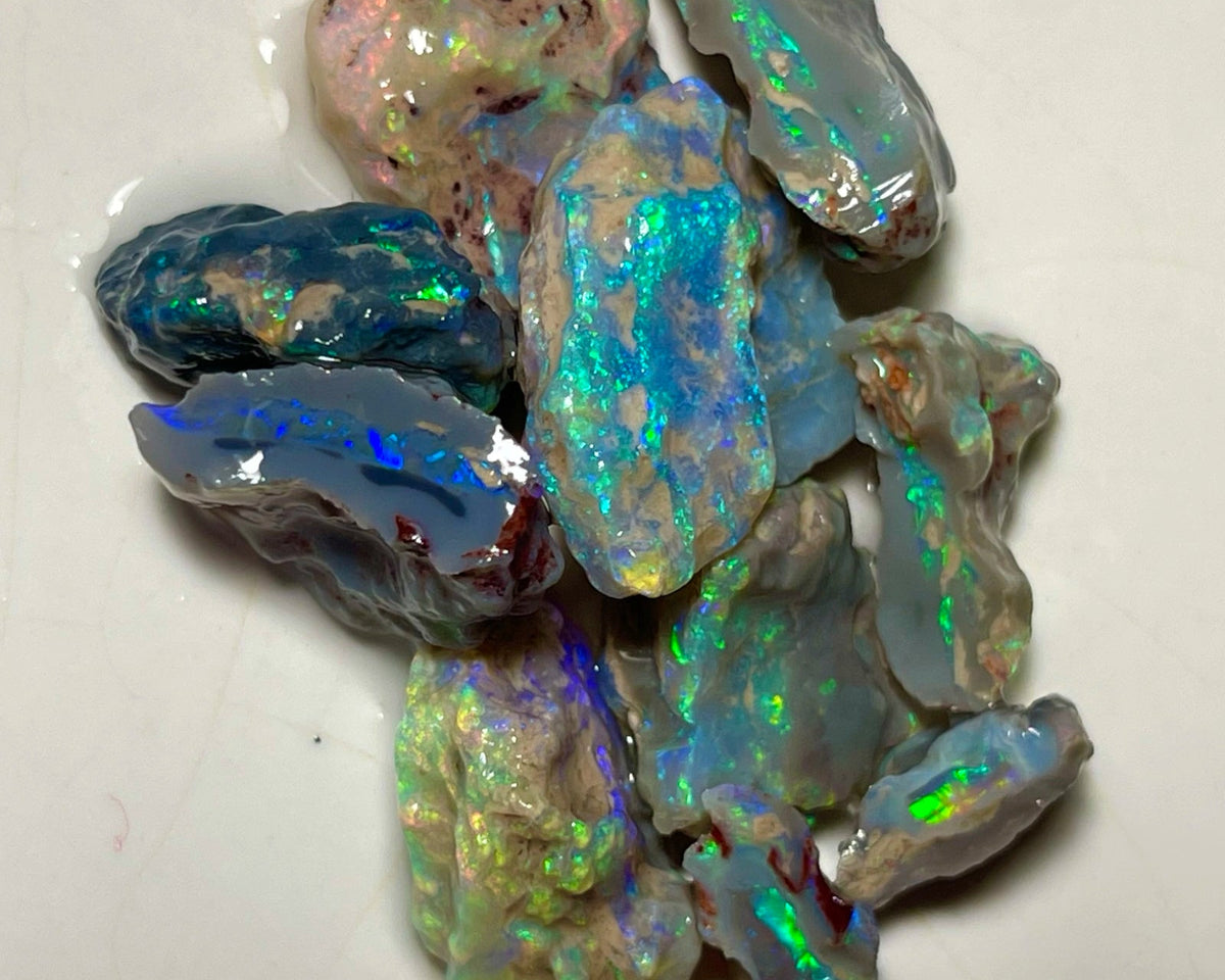 Cutters Knobby Parcel Lightning Ridge opal rough 72.75cts Nice size rough to cur with lots of Bright Multicolours 20x16x6mm to 10x7x4mm NEW960
