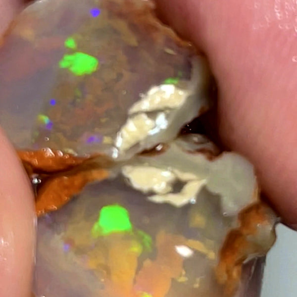 Lightning Ridge Dark Crystal knobby opal split 15.5cts Thick deep bars stunning Multi colours 15x10x9mm to 12x10x8mm WAC53