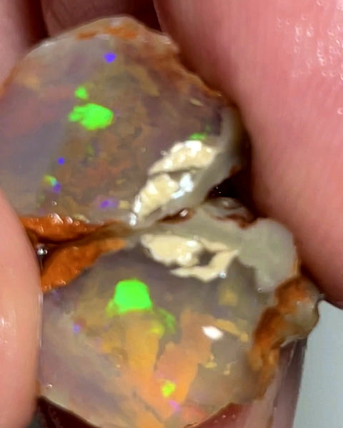 Lightning Ridge Dark Crystal knobby opal  split 15.5cts Thick deep bars stunning Multi colours 15x10x9mm to 12x10x8mm WAC53