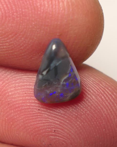Australian Dark Crystal Opal Gemstone 1.15cts Gem Grade  N5 Body Tone B3 Brightness Stunning Blue fires 8x5x2mm WAC56