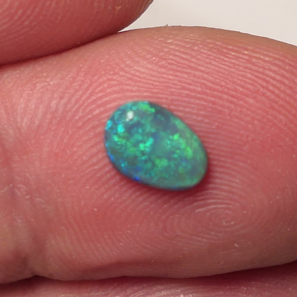 Lightning Ridge Dark Opal Gemstone 0.55cts Gem Grade  N5 Body Tone B3 Brightness Stunning Green/Blue fires 7x5x2mm WAC61