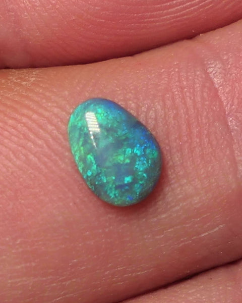 Lightning Ridge Dark Opal Gemstone 0.55cts Gem Grade  N5 Body Tone B3 Brightness Stunning Green/Blue fires 7x5x2mm WAC61