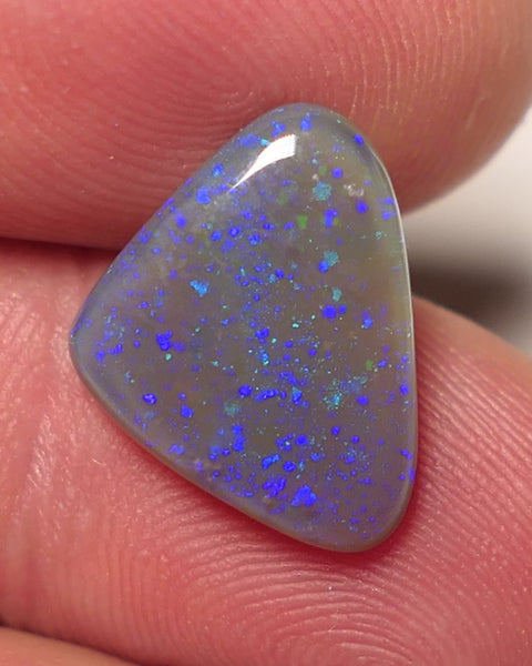 Lightning Ridge Double Sided Dark Crystal Opal Gemstone 5cts Gem Grade  N6 Body Tone B3 Stunning Blues with flashes of Greens 15x16x3mm WAC60