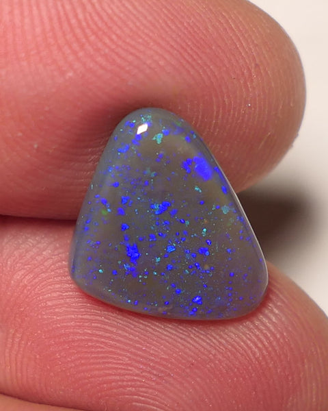 Lightning Ridge Double Sided Dark Crystal Opal Gemstone 5cts Gem Grade  N6 Body Tone B3 Stunning Blues with flashes of Greens 15x16x3mm WAC60