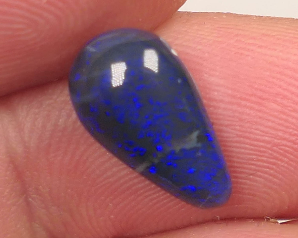 Lightning Ridge Black Crystal opal Gemstone N4 2.55cts Polished ready for setting Nice Blue colours 14x7x4mm SKU#0405