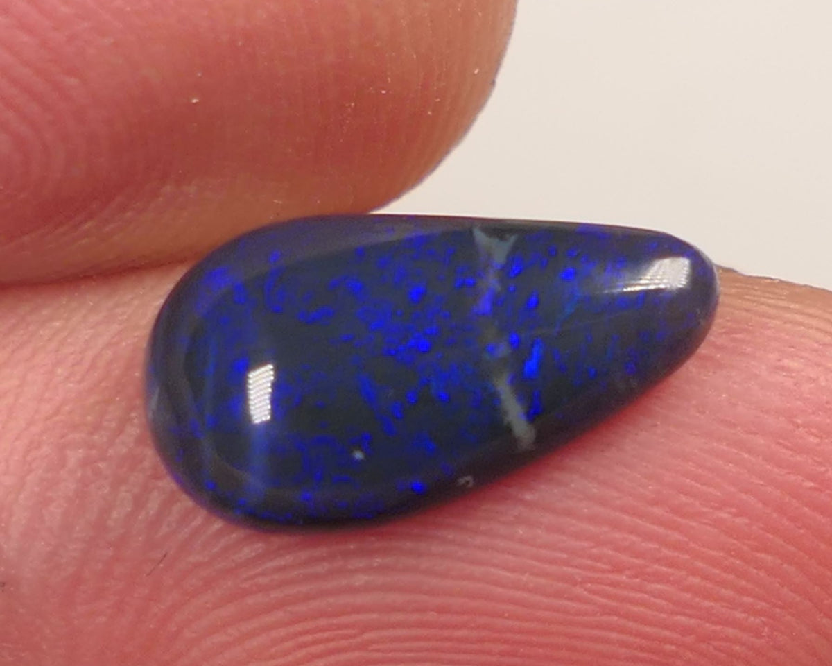 Lightning Ridge Black Crystal opal Gemstone N4 2.55cts Polished ready for setting Nice Blue colours 14x7x4mm SKU#0405