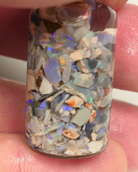 Lighting Ridge Rough Opal Chips 10cts In Display Jar Black Dark & Crystal potch & Bright colours Small chip size 0430