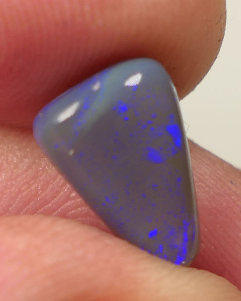 Lightning Ridge Dark Crystal opal Gemstone 3.3cts Polished ready for setting Some Nice Blue colours 12x8x5mm SKU#0444