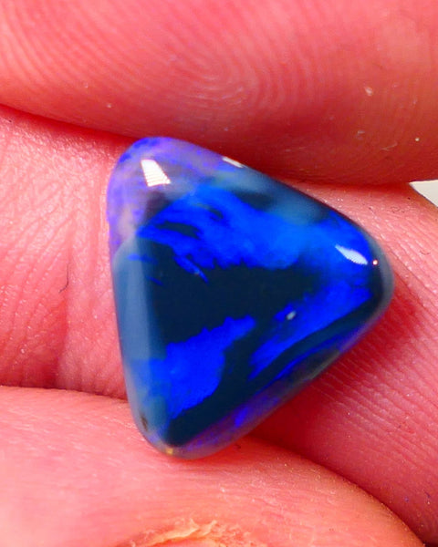 Lightning Ridge Black opal Picture Stone Gemstone 3.1cts Polished ready for setting Nice Bright Blue colours 12x12x3mm 0650