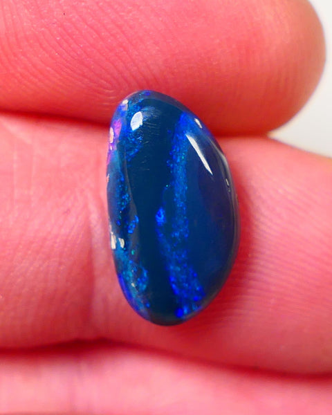 Lightning Ridge Black opal Picture Stone Gemstone 3.2cts Polished ready for setting Nice Blue colours 18x9x3mm 0645