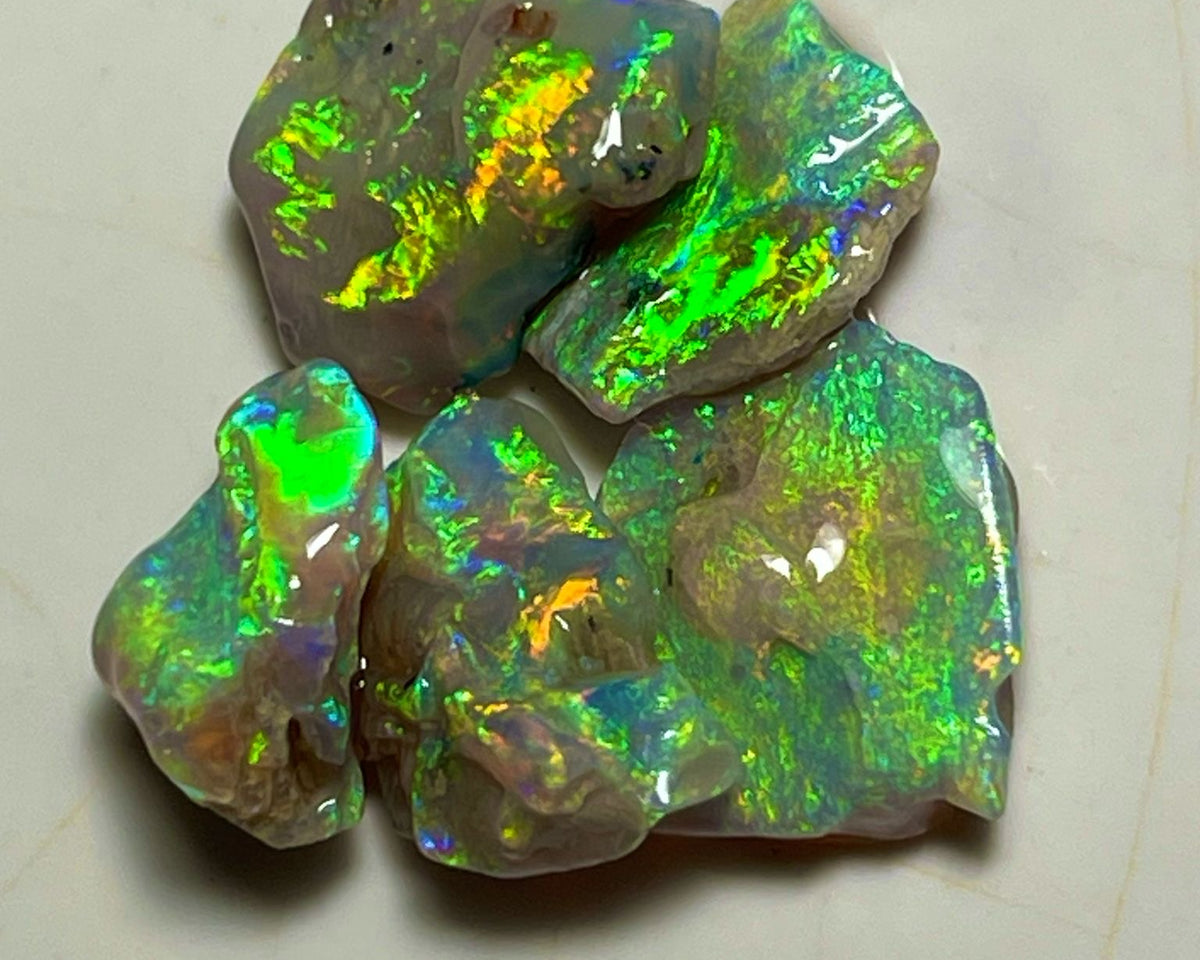 Ultra Bright Cutters Candy® knobby opal rough 9.00cts  Lightning Ridge Little Stunners with Yellow/Gold/Orange dominant fires 12x9x3 to 10x6x2 mm NEW916
