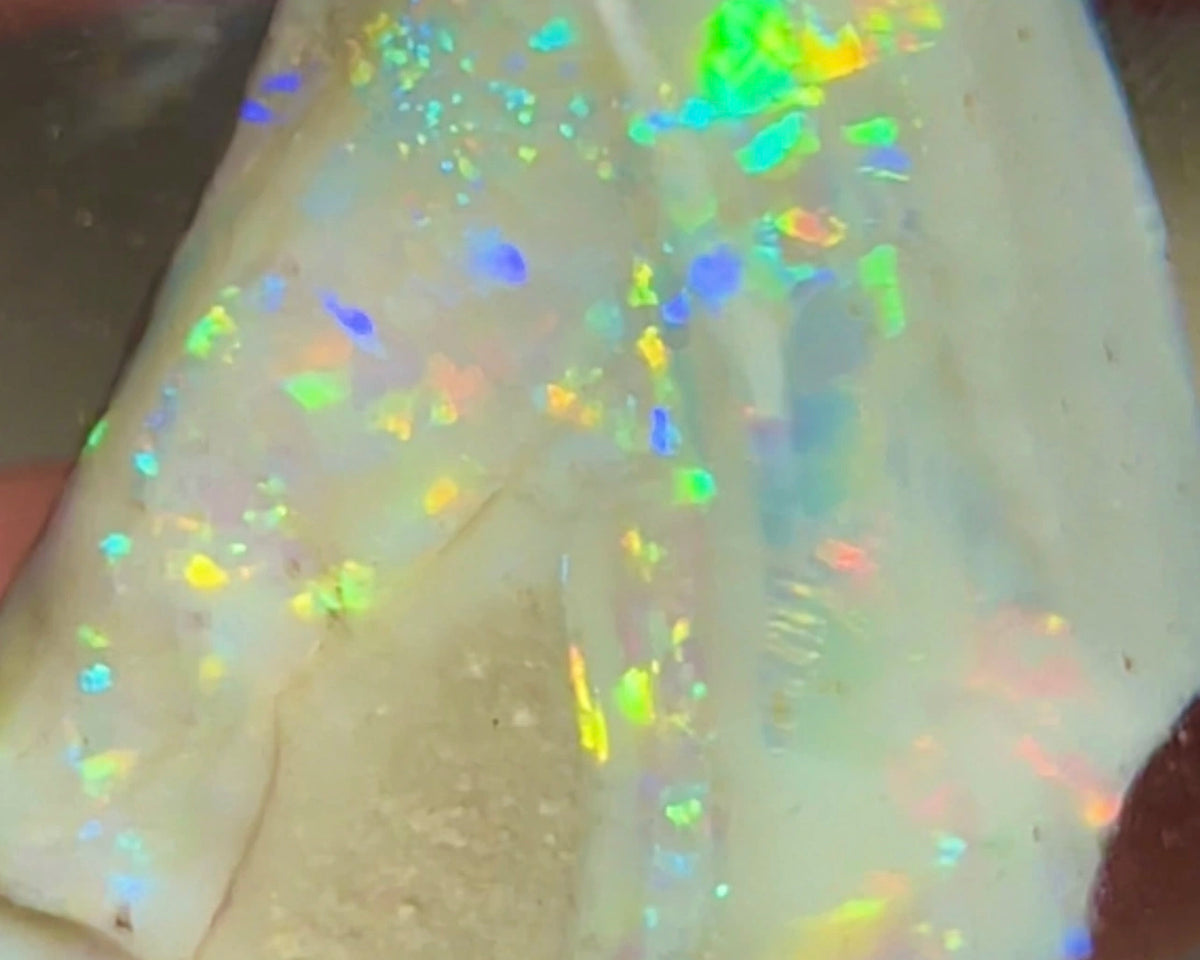 CUTTERS GEM ROUGH Lightning Ridge  47.75cts Bright gorgeous Multicolours to cut & polish 33.00x 18.00x 17.00mm NEW973