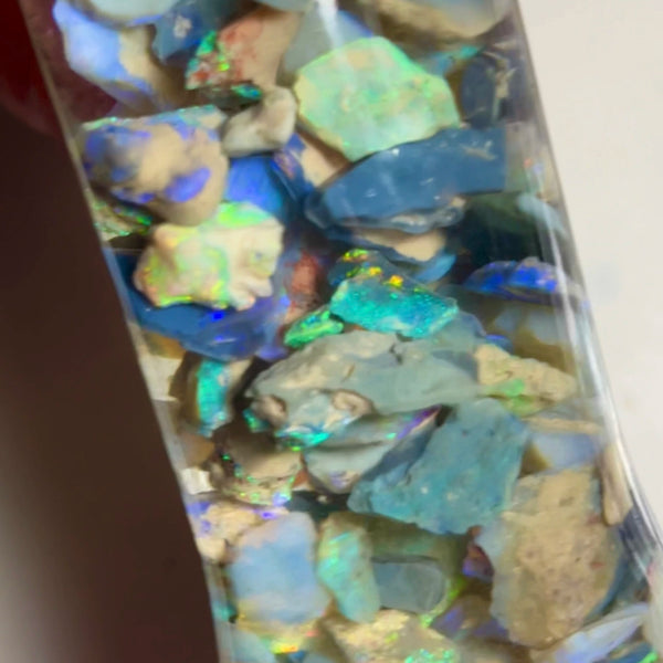 Lightning Ridge Opal rough Chips 195.00cts Lots of Colours to go at :) 11x9x3 to 3x2x1mm Sold as Gamble NSW200
