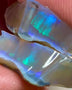 Coober Pedy Dark Crystal Seam opal rough split pair 30.00cts Green./Blue sun flashes 24x15x6mm & 20x18x5mm NSW186