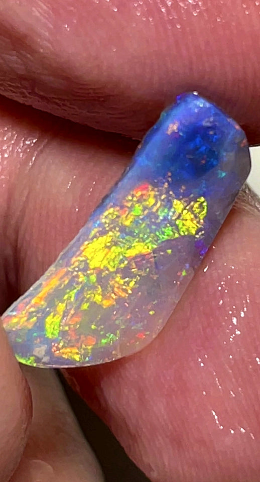 Lightning Ridge Rough / Rub Jewellery Grade Crystal opal Suit Inlay Miners Bench® 1.85cts Gorgeous Display of Vibrant Multifires 18x6x1.5mm WAD23
