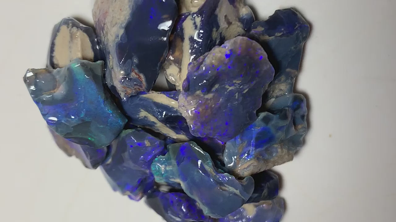 Lightning Ridge Rough Opal Parcel 67cts Black Dark Select High