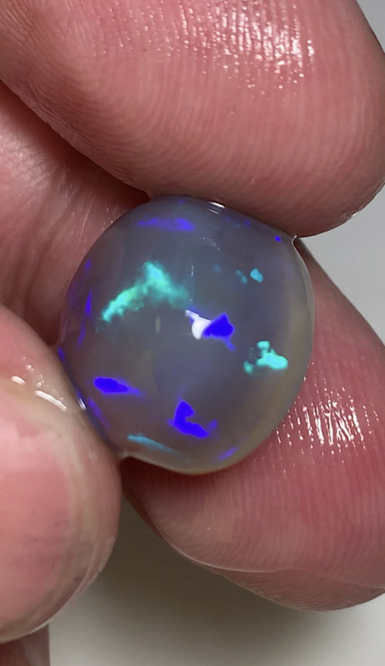 Australian Opal Semi Black Rub 14cts High Dome Deep Bar Knobby Rough / Rub / Preform Super Clean Bright Fires with stunning colour play WSB350
