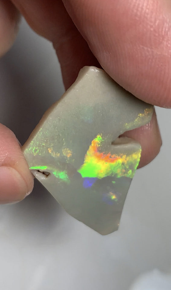 Australian Opal Rough / Rub / Potential Grade Huge 27cts Amazing Multi  zones of Broadflash a rainbow of Multi fires 35x20x8mm WSN54