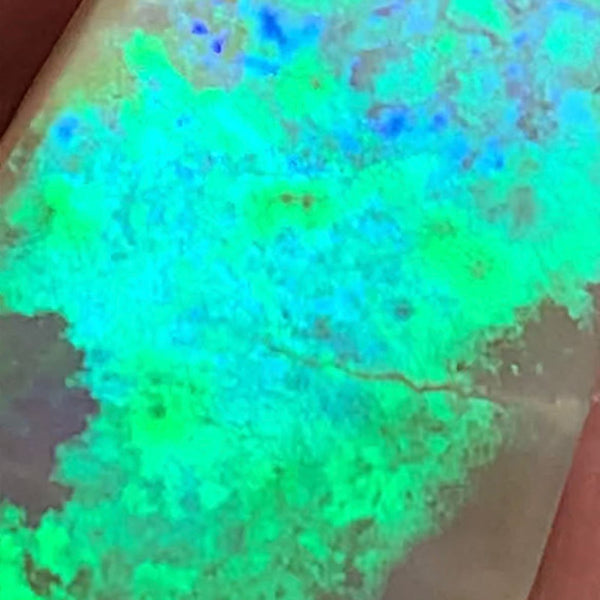 Australian Rough Rub Mintabie Opal 9.4cts Semi Black Seam Top Brightness Super Saturated & Vivid Multifires Packed with Potential 20x14x3mm WSN49