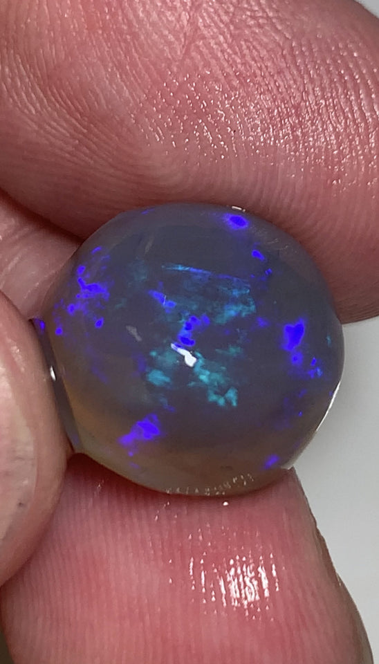 Australian Opal Semi Black Rub 14cts High Dome Deep Bar Knobby Rough / Rub / Preform Super Clean Bright Fires with stunning colour play WSB350