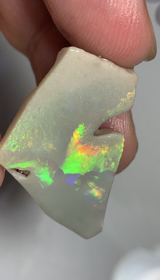 Australian Opal Rough / Rub / Potential Grade Huge 27cts Amazing Multi  zones of Broadflash a rainbow of Multi fires 35x20x8mm WSN54