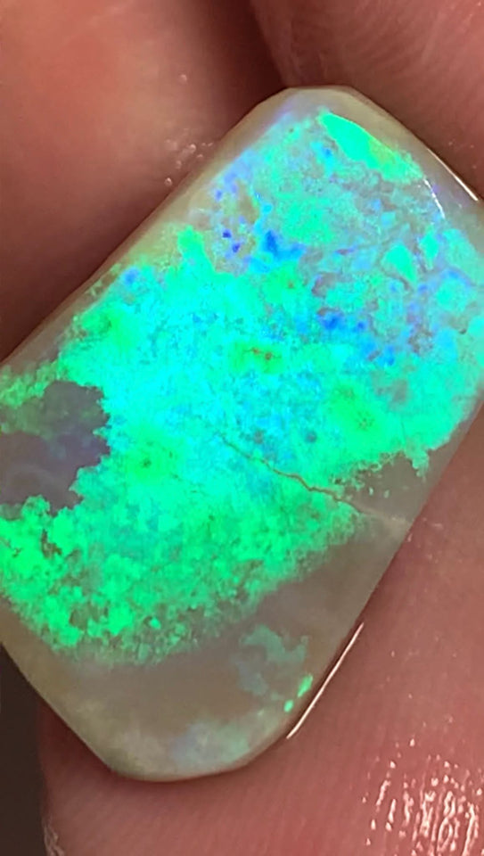 Australian Rough Rub Mintabie Opal 9.4cts Semi Black Seam Top Brightness Super Saturated &  Vivid Multifires Packed with Potential 20x14x3mm WSN49