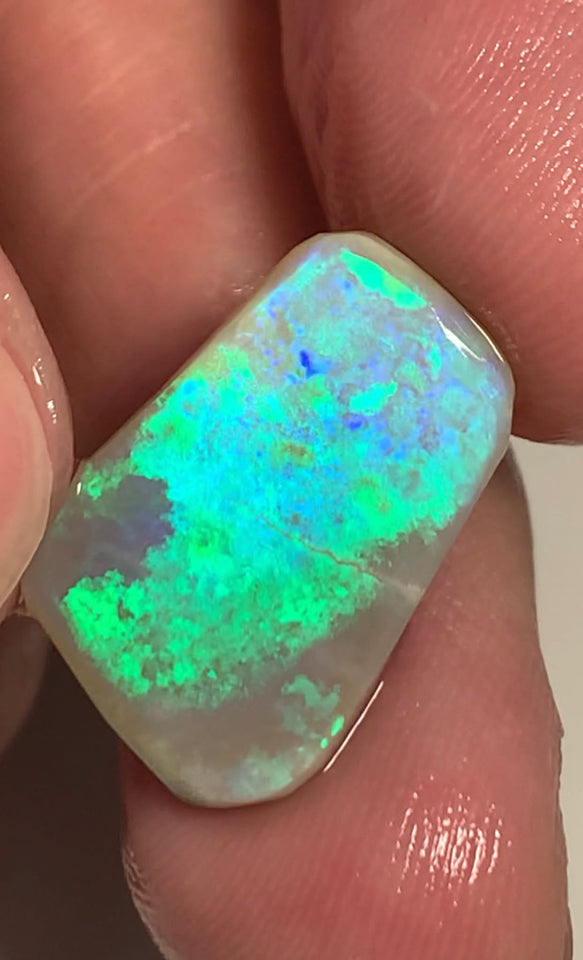 Australian Rough Rub Mintabie Opal 9.4cts Semi Black Seam Top Brightness Super Saturated &  Vivid Multifires Packed with Potential 20x14x3mm WSN49