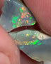 Lightning Ridge Rough Opal Dark Base Small sized Seam Split 5.45cts Seam Split Stunning Multifires 17x8x5mm & 12x9x5mm WSY84