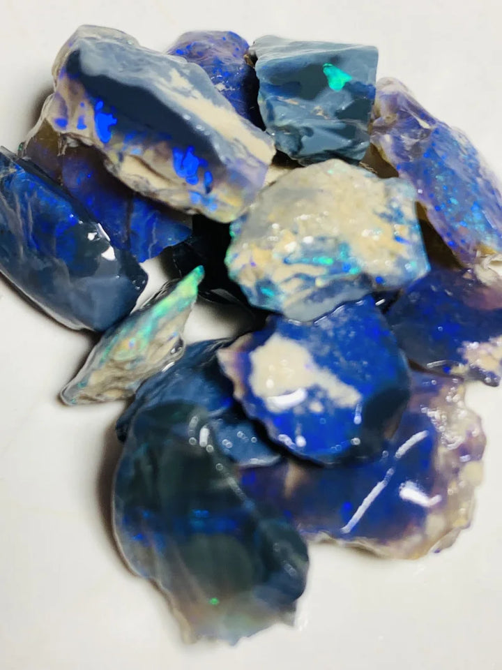 Lightning Ridge Rough Opal 55cts Cutters select Black base Seam parcel Gorgeous Bright fires in bars to cut 18x12x3mm to 10x9x4mm WSZ21