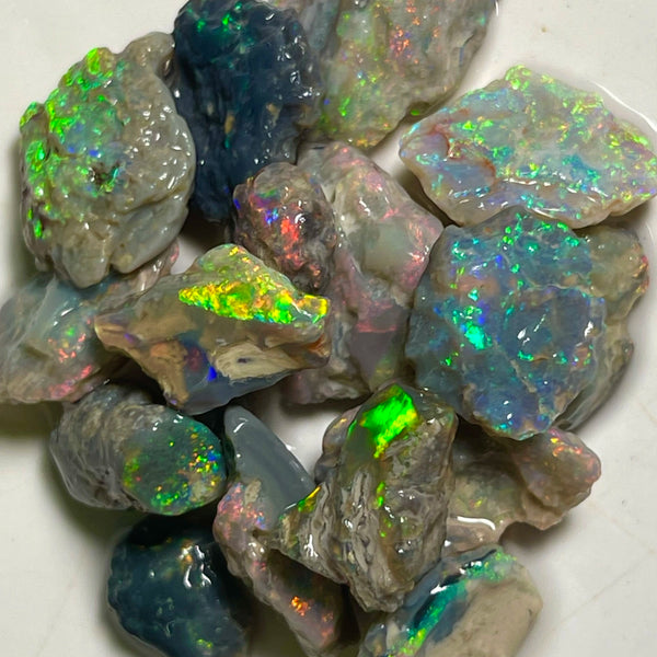 Reds of Lightning Ridge Dark base & Crystal 51.00cts Reds & Multicolours to chase ? Plenty potential  18x12x3 to 9x6x4mm