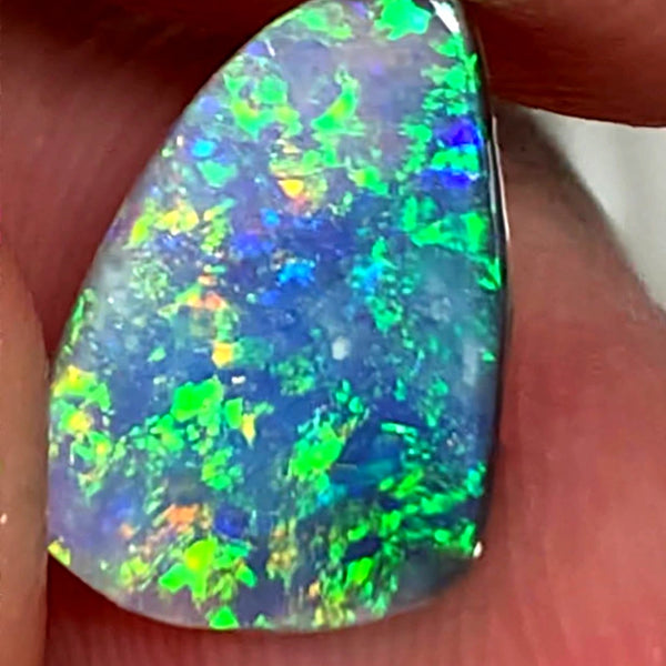 Australian Opal Rub Rough Preform  Gem Grade Dark Crystal  Rub / Preform 1.75cts Jewellery Grade Lots of Lovely Vibrant & bright Multifires 14x8x1mm WAC02