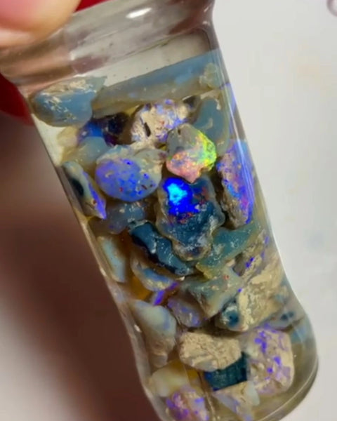 Lightning Ridge Knobby Fossil & Seam Opal rough 245.00cts Lots of Colours to go at :) 20x14x8 to 10x8x5 mm Sold as Gamble NSW199