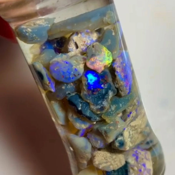 Lightning Ridge Knobby Fossil & Seam Opal rough 245.00cts Lots of Colours to go at :) 20x14x8 to 10x8x5 mm Sold as Gamble NSW199