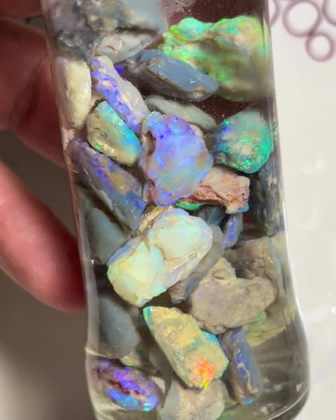 Lightning Ridge knobby opal rough 215cts Lots Nice Multicolours to gamble 19x14x5 to 12x9x5 mm NSW086 (jar not included)