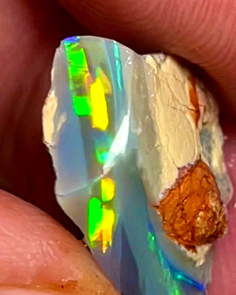 Lightning Ridge Rough Opal Dark Base 9cts Stunning Cutters Candy Material High Grade Super Bright  Multifires in multi bars 18x12x11mm WAB60