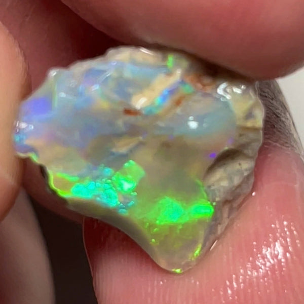 Lightning Ridge 6cts Untouched  Dark base Crystal knobby Opal rough to cut/carve Bright Multicolours 18x14x3mm 1335