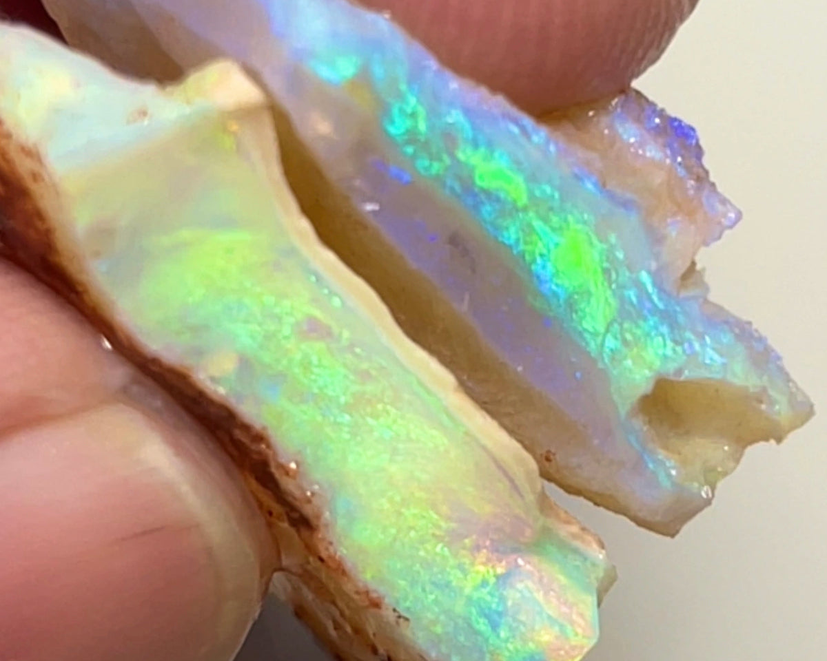 Coober Pedy Gem Seam rough opal Cutters 35.00cts Big Size Gorgeous Bright Multicolour bars  25x20x5 & 25x15x6 mm NSW088