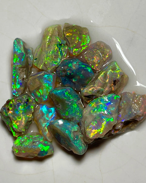 Cutters Knobby opal rough Candy 29.75cts Ultra Bright & Vibrant Blingy Yellow Dominant Multifires to Cut  12x7x5mm to 6x5x2mm NEW944