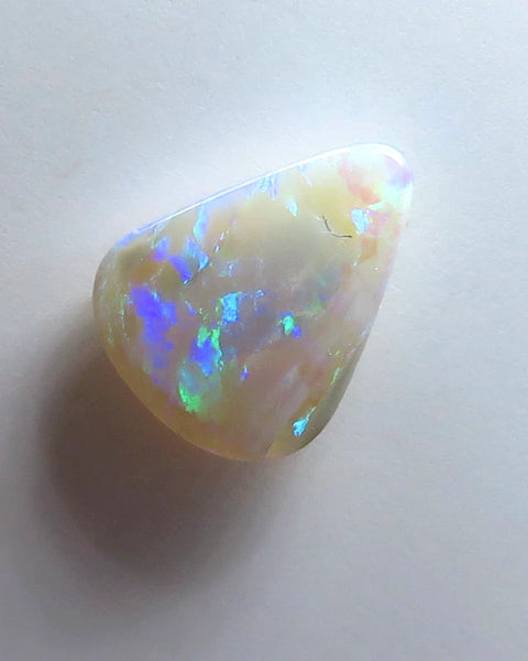 Lightning Ridge Crystal opal Polished Gemstone 0.89cts Polished ready for setting some colours 9x7x1mm WAB14