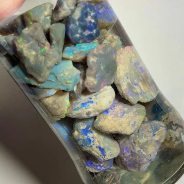 Lightning Ridge knobby opal rough 245cts Lots colours & Multicolours  to gamble 18x16x10 to 12x9x3mm NSW100 (jar not included)